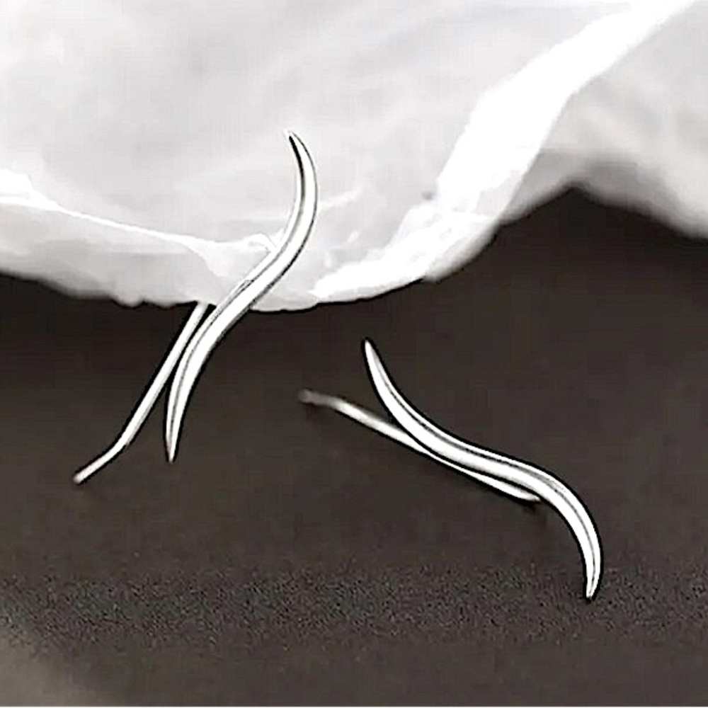 Silver Ear Climber Earring